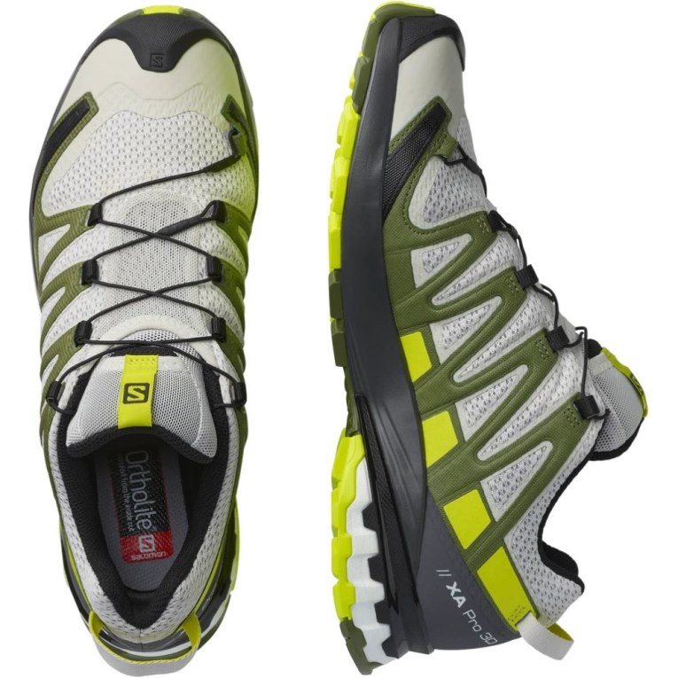 Tenis Para Trail Running Salomon Xa Pro 3d V8 Hombre Blancos Verde Oliva | MX EWRU918